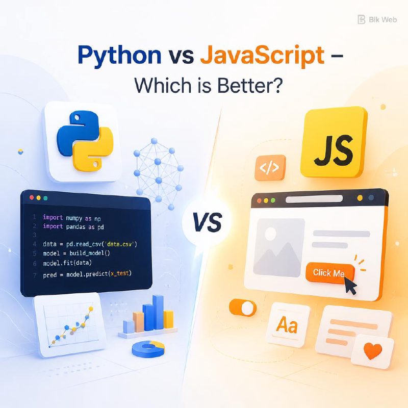 Python یا JavaScript؟ کدام بهتر است؟ راهنمای کامل انتخاب برای ورود به برنامه‌نویسی (2026)